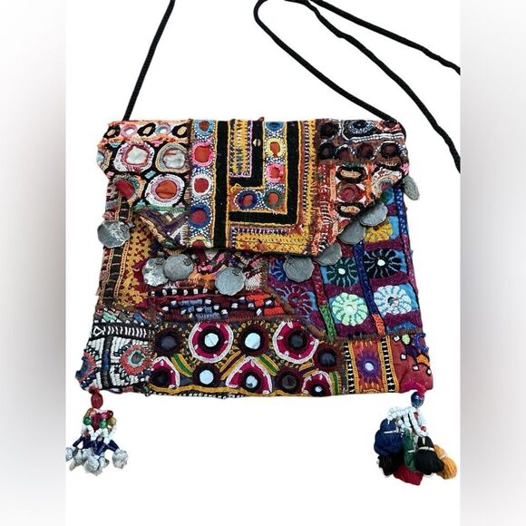 VINTAGE EMBROIDERED HANDBAG CROSSBODY - Picture 2 of 9